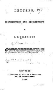 Letters, conversations and recollections of S.T. Coleridge
