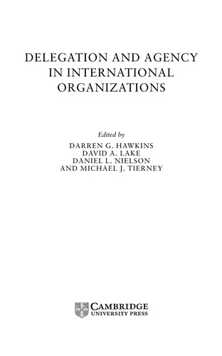 Delegation and agency in international organizations