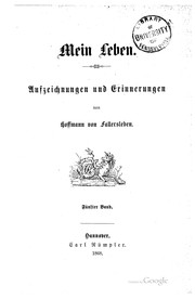 Mein Leben: Aufzeichnungen und Erinnerungen