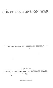 Conversations on war and general culture
