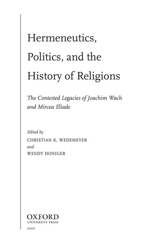 Hermeneutics, politics, and the history of religions