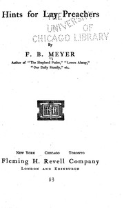 Jottings and hints for lay preachers