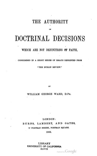 The authority of doctrinal decisions which are not definitions of faith