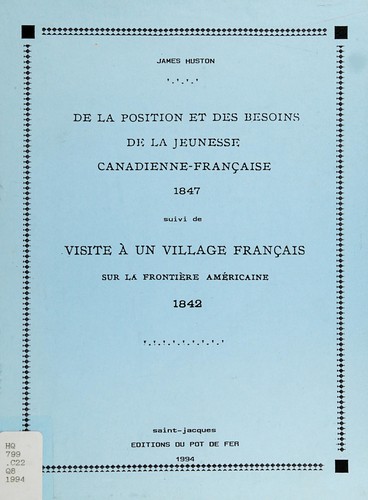 De la position et des besoins de la jeunesse canadienne-française