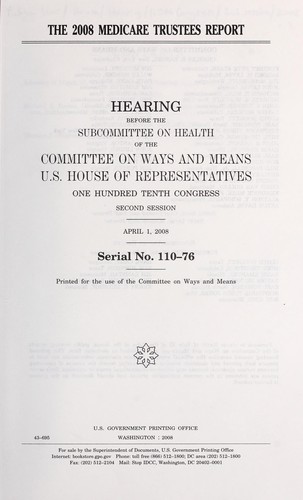 The 2008 Medicare trustees report