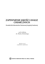 Zapewnienie jakos ci analiz chemicznych