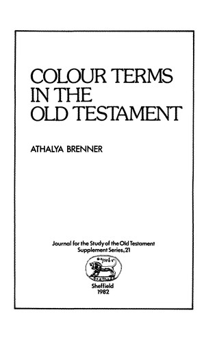Colour terms in the Old Testament