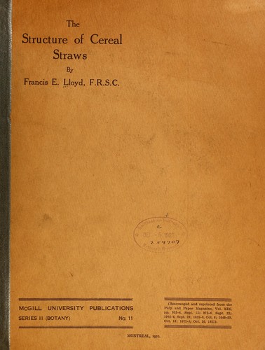 The structure of cereal straws