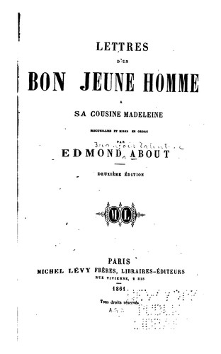 Lettre d'un bon jeune homme à sa cousine Madeleine