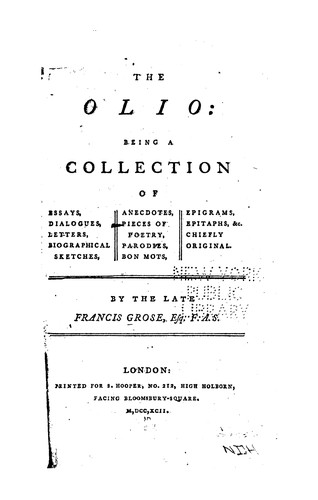 The Olio: Being a Collection of Essays, Dialogues, Letters, Biographical Sketches, Anecdotes ..