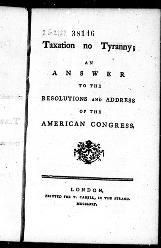 Taxation no tyranny
