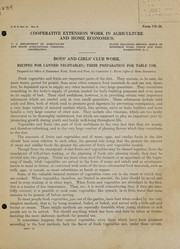 Recipes for canned vegetables ; their preparation for table use