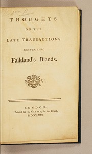 Thoughts on the late transactions respecting Falkland's Islands
