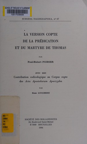 La version copte de la prédication et du martyre de Thomas
