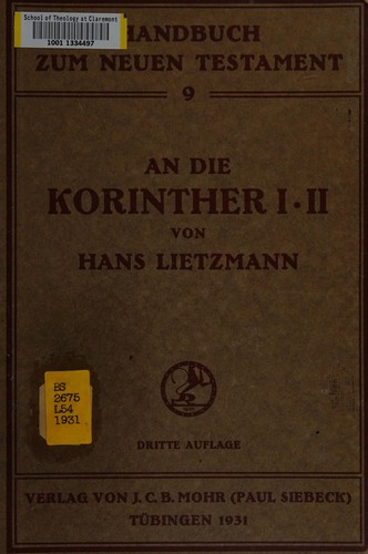 An die Korinther I, II