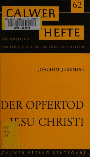 Der Opfertod Jesu Christi
