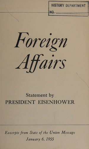 Foreign affairs, statement by President Eisenhower