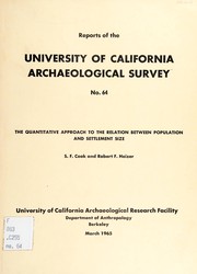 The quantitative approach to the relation between population and settlement size