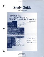 Study guide for use with Statistical techniques in business and economics