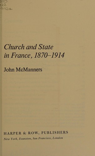 Church and state in France, 1870-1914