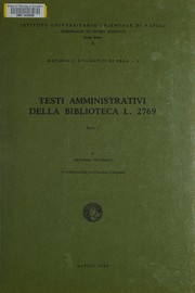 Testi amministrativi della biblioteca L. 2769