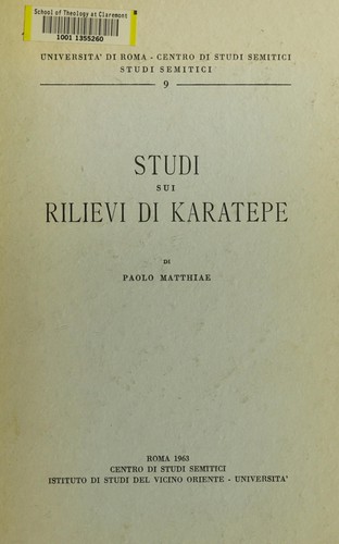 Studi sui rilievi di Karatepe