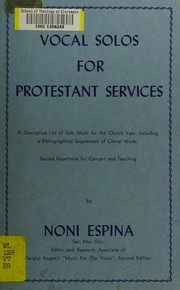 Vocal solos for Protestant services