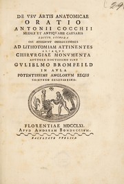 De usu artis anatomicae oratio ...