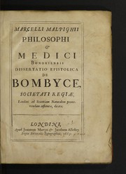 Dissertatio epistolica de bombyce, Societati Regiae, Londini ad scientiam naturalem promovendam institutae, dicata