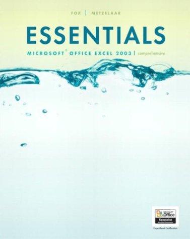 Essentials Microsoft Excel 2003 comprehensive
