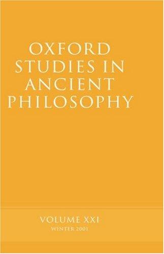 Oxford Studies in Ancient Philosophy: Volume XXI