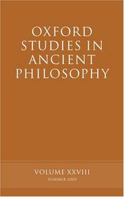 Oxford Studies in Ancient Philosophy XXVIII