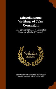 Miscellaneous Writings of John Conington