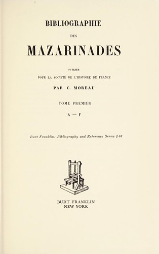 Bibliographie des mazarinades