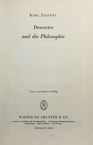Descartes und die Philosophie. --