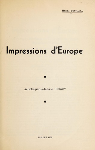 Impressions d'Europe