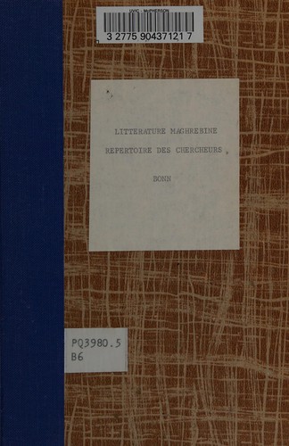 Littérature maghrébine, répertoire des chercheurs
