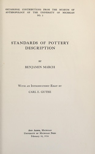 Standards of pottery description