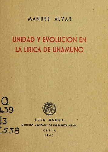 Unidad y evolución en la lírica de Unamuno
