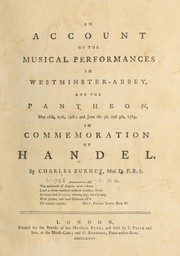 An account of the musical performances in Westminster-abbey, and the Pantheon