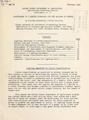 Achievement of lighting standards for the grading of cotton