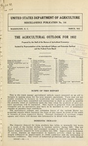 The Agricultural outlook for 1932