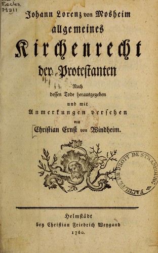 Allgemeines Kirchenrecht der Protestanten