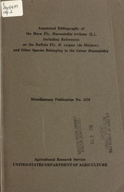 Annotated bibliography of the horn fly, Haematobia irritans (L.) including references on the buffalo fly H. exigua (de Meijere), and other species belonging to the genus Haematobia