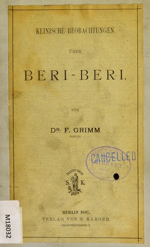 Klinische Beobachtungen über Beri-Beri
