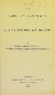 On the naming and classification of mental diseases and defects