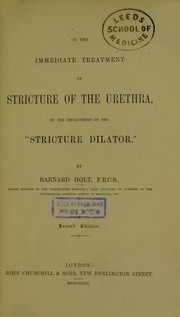 On the immediate treatment of stricture of the urethra