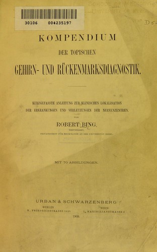 Kompendium der topischen Gehirn- und Rückenmarksdiagnostik