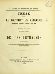 De l'exophthalmie