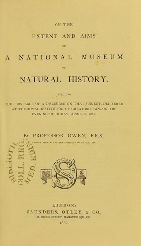 On the extent and aims of a national museum of natural history